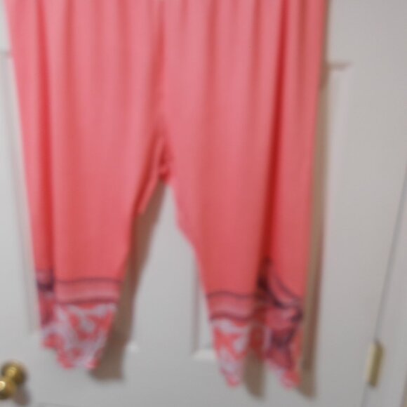 WOMEN'S SIZE 4X ROSE GAL CAPRI LOUNGE SLEEP PANTS PINK POLYESTER 👩 - Picture 5 of 9